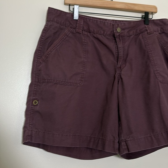 Carhartt El Paso Shorts Women’s Cotton Relaxed Fit Roll Tab Burgundy Size 16 - Picture 5 of 14